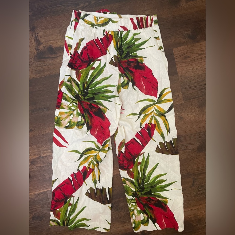 JOIE linen blend tropical print pants - Picture 2 of 7